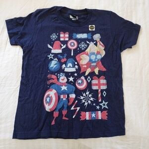 NEW Marvel x Boxlunch Captain America & Thor Christmas T-shirt size Medium